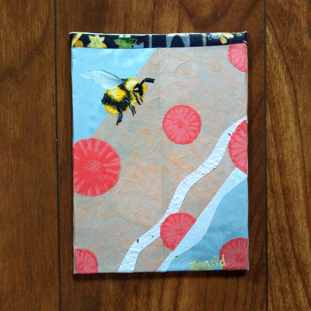 Bumblebee Painting on Japanese Paper